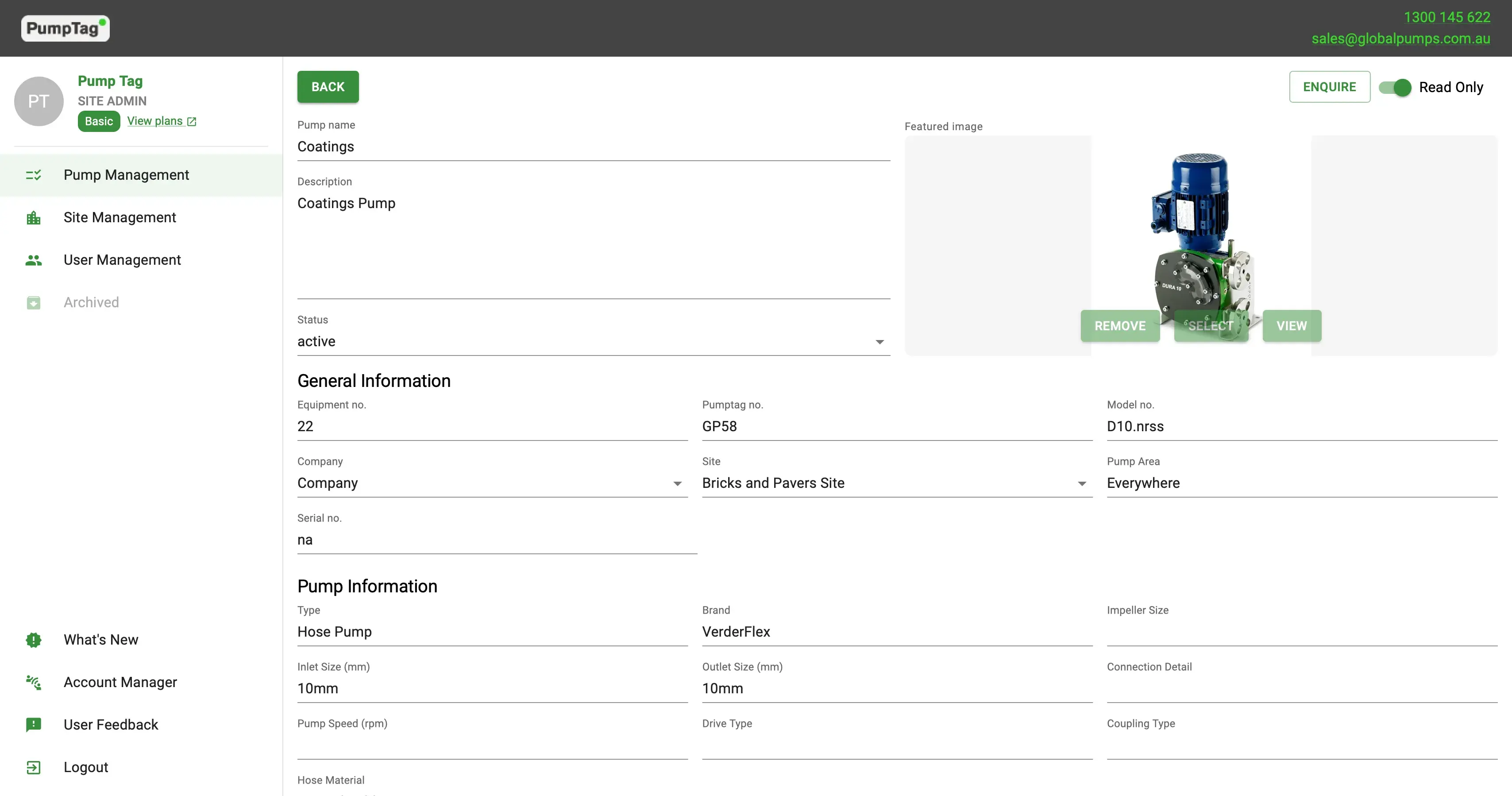 View pump information instantly